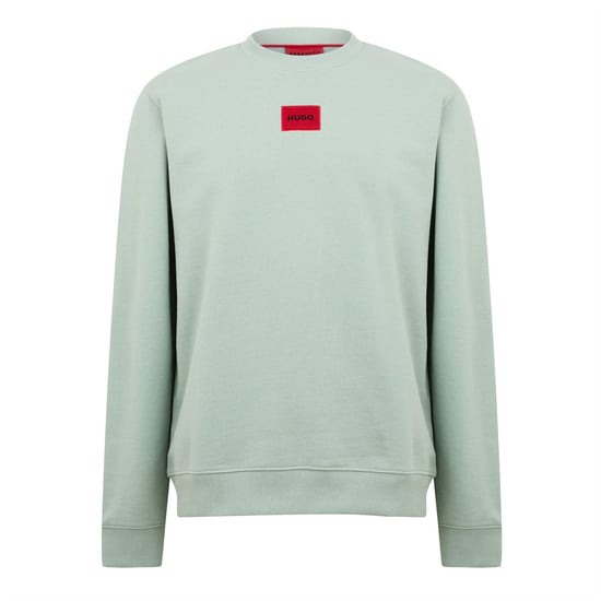 Men's Hugo Diragol Crew Neck Sweatshirt in Pastel Green - Image 1