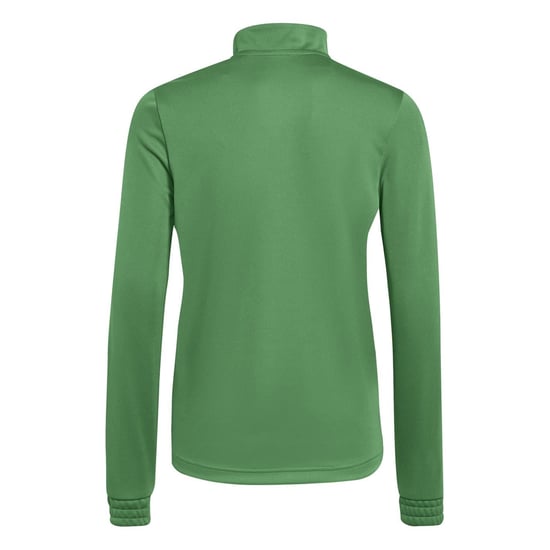 Women's adidas Zip Neck Funnel Neck Long Sleeve Sweatshirt in Green/White - Image 2