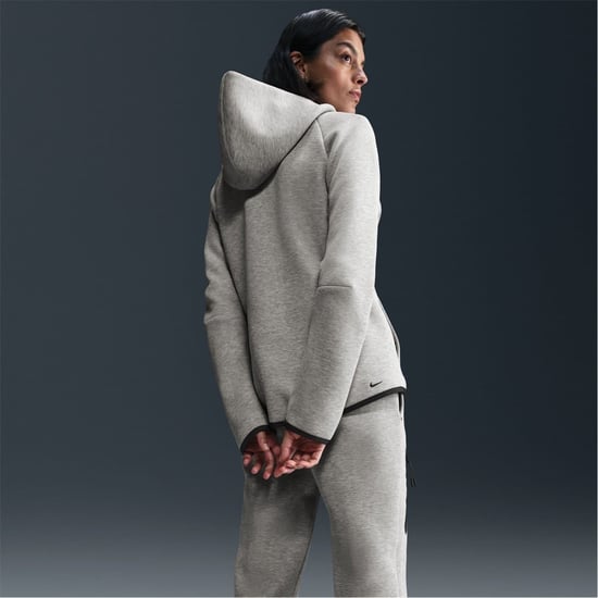 Women's Nike Tech Solid Patterned Hooded Neck Jacket in Grey/Black - Image 3
