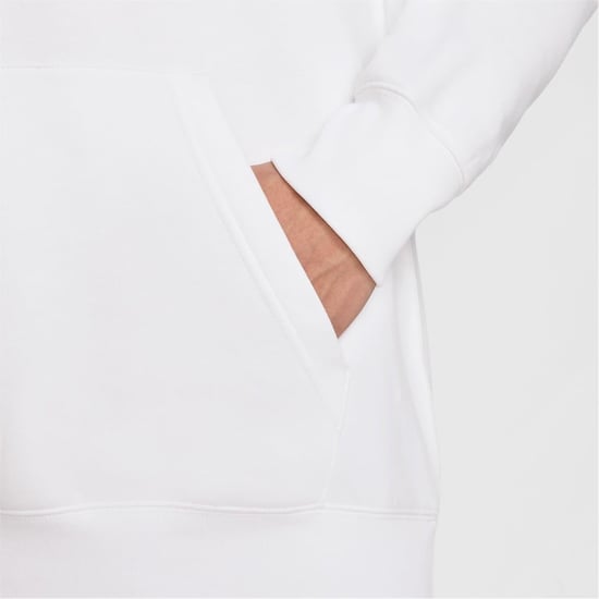 Men's Nike Club Fleece Pullover Hoodie in White/Black - Image 5