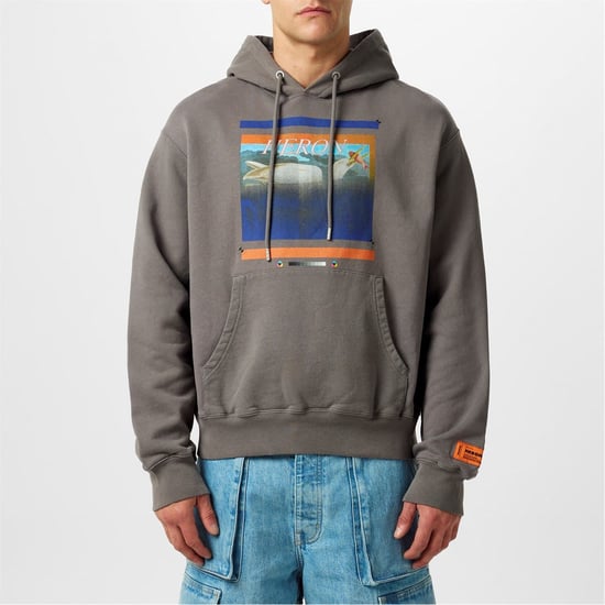 Men's Heron Preston Misprinted Hoodie in Grey/Navy - Image 1