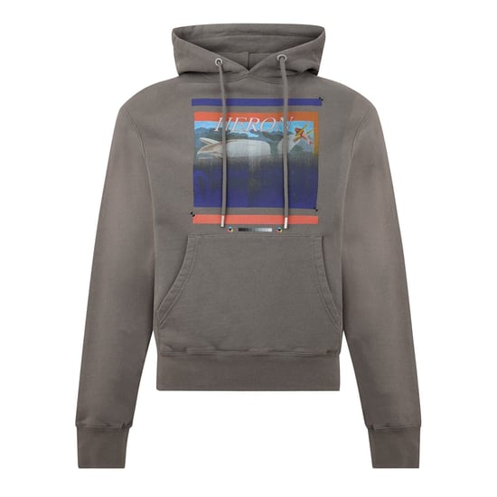 Men's Heron Preston Misprinted Hoodie in Grey/Navy - Image 5