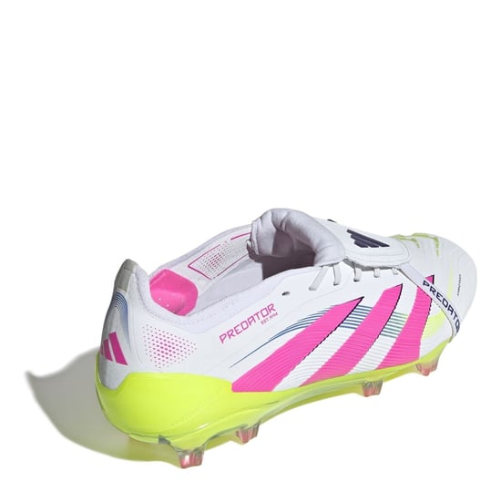 Men's adidas Predator Elite Fold Over Tongue Firm Ground Football Boots in White/Pink - Image 4