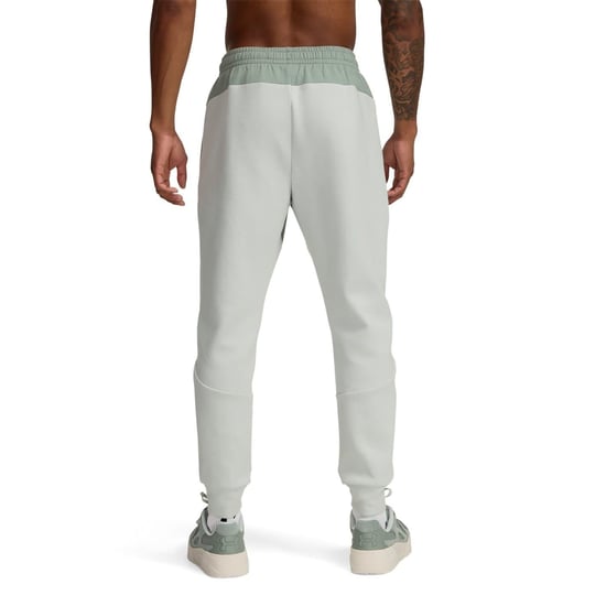 Men's Under Armour Unstoppable Fleece Joggers with Zipped Pocket in Green/Black - Image 2