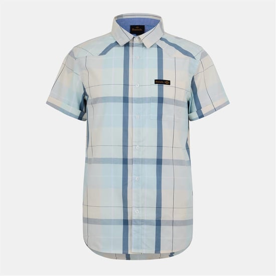 Men's Bench Shirt Ss Nalb in Yellow/Blue Chk - Image 1