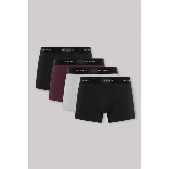Men's Ted Baker 4 Pack Plain Design Trunk in Black/Multi - Image 1