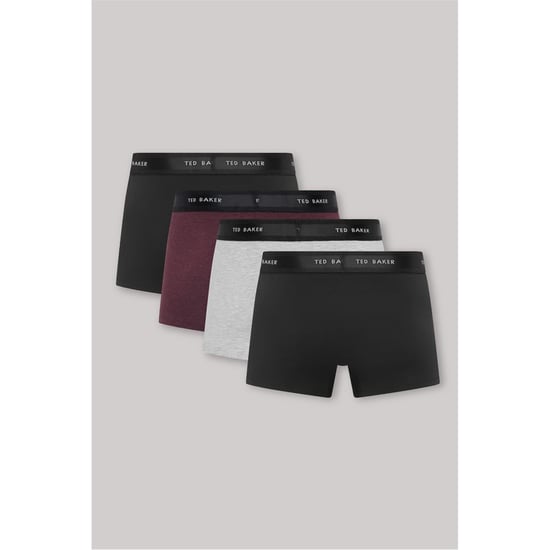Men's Ted Baker 4 Pack Plain Design Trunk in Black/Multi - Image 2