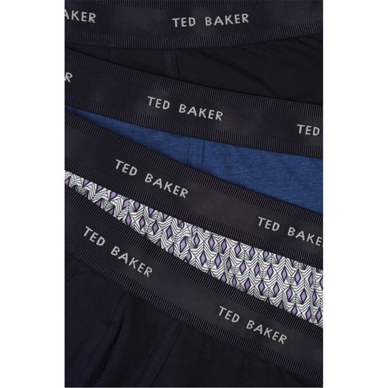 Men's Ted Baker 4 Pack Plain Design Trunk in Navy/Multi - Image 3