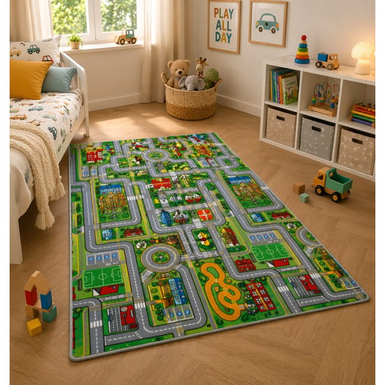 Muratap Speelkleed stad – groot kinderkleed met anti-slip onderkant- 140x200cm - Image 2