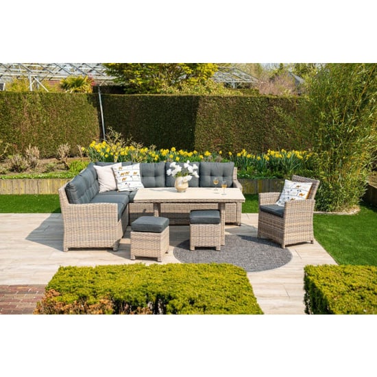 Garden Impressions Seagull lounge-diningset 5-dlg. links vintage willow- zwart - Image 6