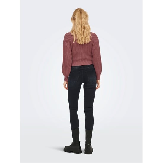 Women's Only Cropped V-Neck Relaxed Fit Sweater in Nostalgia Rose - Image 4