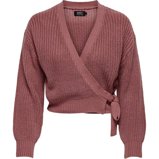 Women's Only Cropped V-Neck Relaxed Fit Sweater in Nostalgia Rose - Image 6
