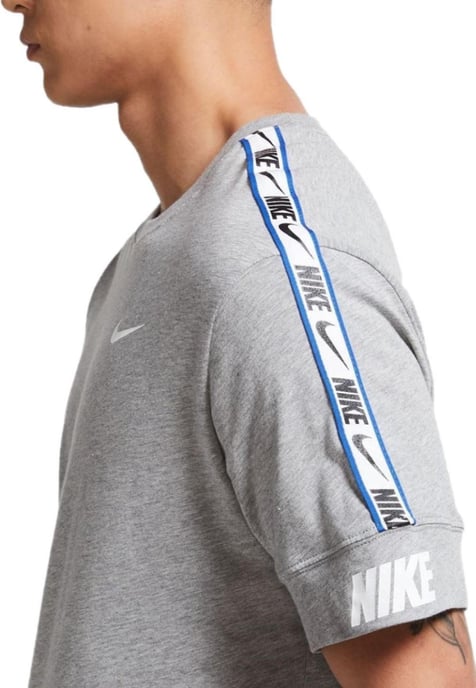 Nike Mens Tracksuit Tape T Shirt Tape Shorts Set in Grey/Grey - Image 4