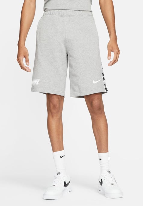 Nike Mens Tracksuit Tape T Shirt Tape Shorts Set in Grey/Grey - Image 5