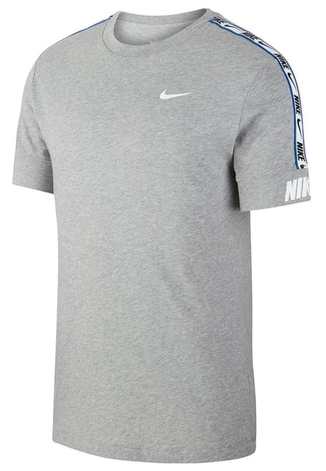 Nike Mens Tracksuit Tape T Shirt Tape Shorts Set in Grey/Black - Image 2