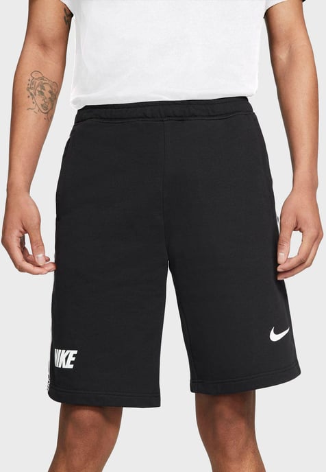 Nike Mens Tracksuit Tape T Shirt Tape Shorts Set in White/Black - Image 5