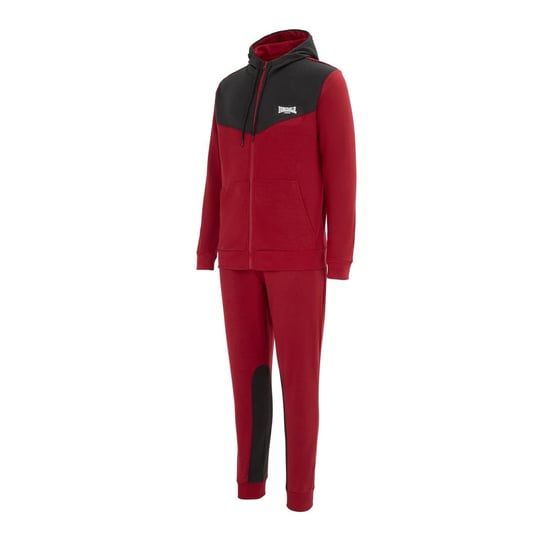 Men's Lonsdale Tracksuit in Dark Red/Grey - Image 3