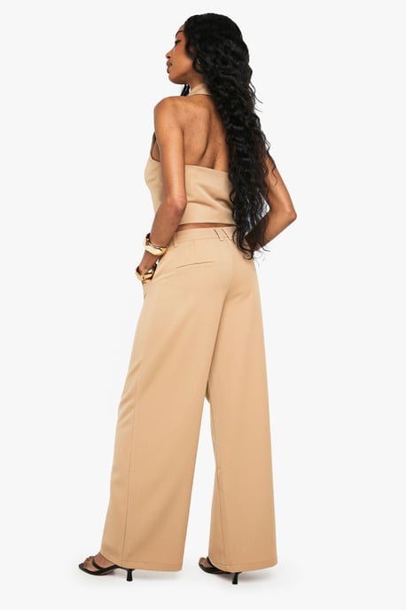 Tailored Wide Leg Pleat Detail Trouser - Image 2