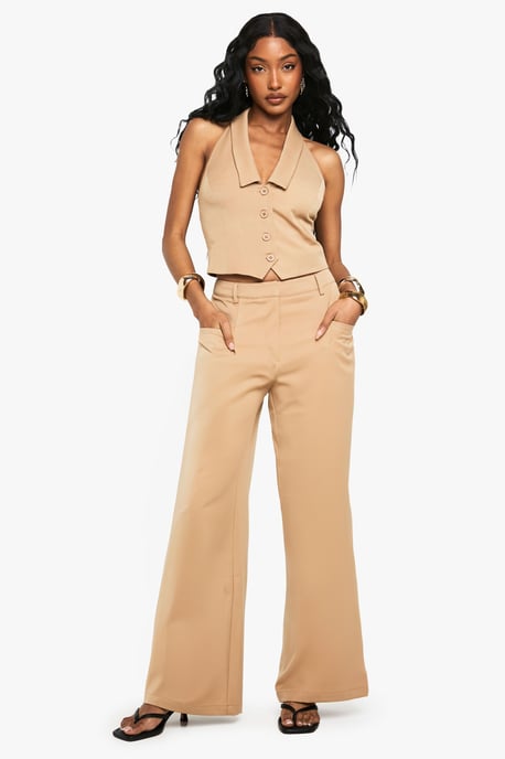 Tailored Wide Leg Pleat Detail Trouser - Image 3