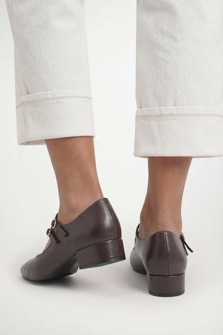 Good For The Sole Maxine Faux Leather Double Buckle Low Block Heel Ballerinas - Image 2