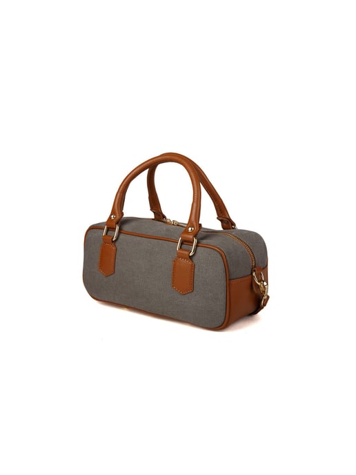 Giulia Monti Shoulder Bag Gray Beige Golden Brown - Image 2