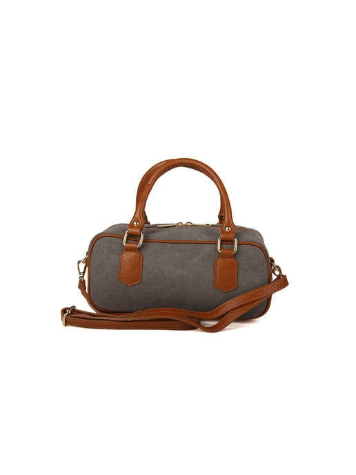 Giulia Monti Shoulder Bag Gray Beige Golden Brown - Image 3