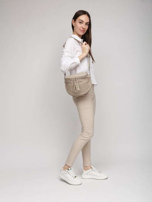Giulia Monti Axelmessenger Grå Beige Ljus - Image 5