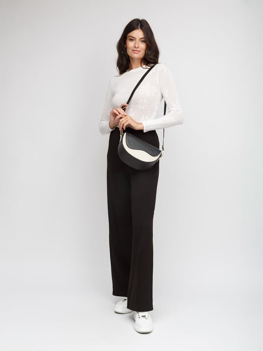 Giulia Monti Axelväska Svart Ljus Beige - Image 5