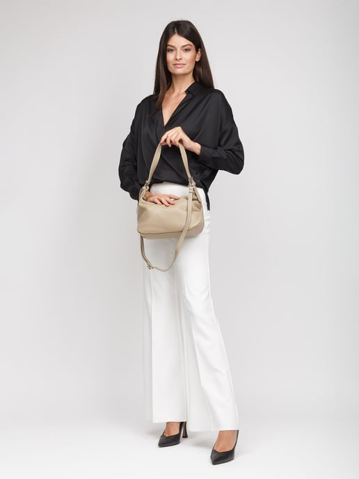 Giulia Monti Shoulder Bag Gray Beige - Image 5