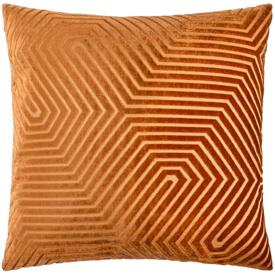 Paoletti Evoke Cut Velvet Cushion Cover, Brick - Image 2