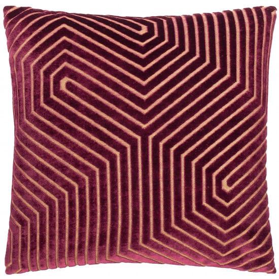 Paoletti Evoke Cut Velvet Cushion Cover, Burgundy - Image 2