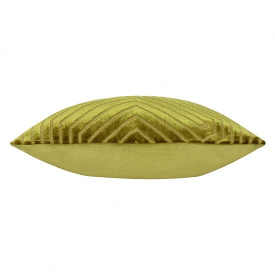 Paoletti Evoke Cut Velvet Cushion Cover, Olive - Image 3