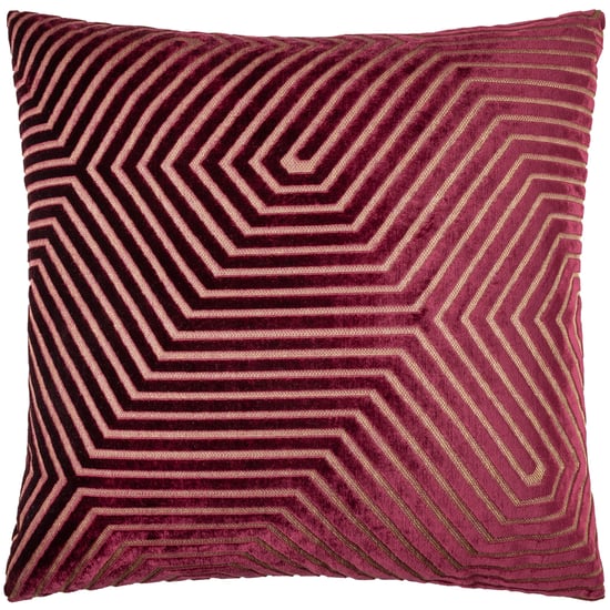 Paoletti Evoke Cut Velvet Polyester Filled Cushion, Burgundy - Image 2