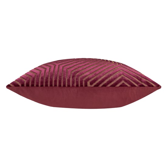 Paoletti Evoke Cut Velvet Polyester Filled Cushion, Burgundy - Image 4