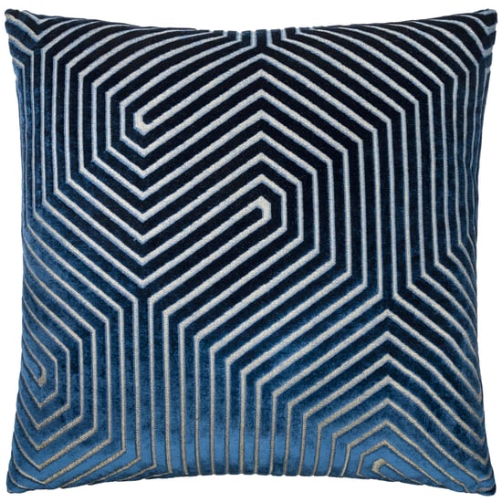 Paoletti Evoke Cut Velvet Polyester Filled Cushion, Navy - Image 2
