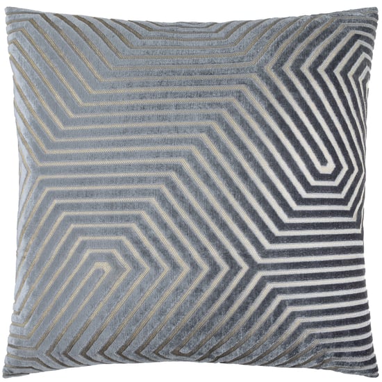 Paoletti Evoke Cut Velvet Cushion Cover, Charcoal - Image 2