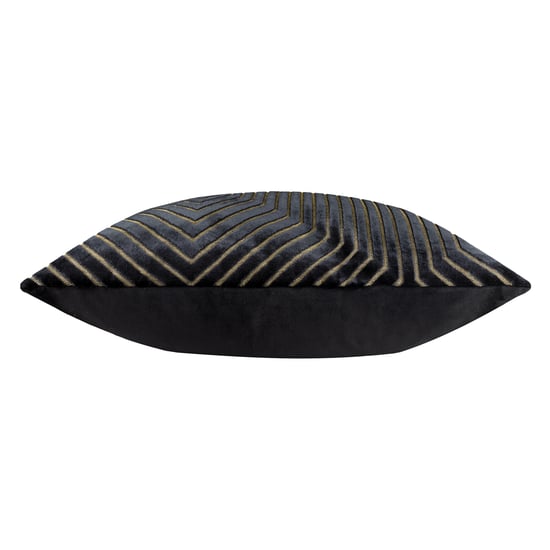 Paoletti Evoke Cut Velvet Cushion Cover, Black - Image 4