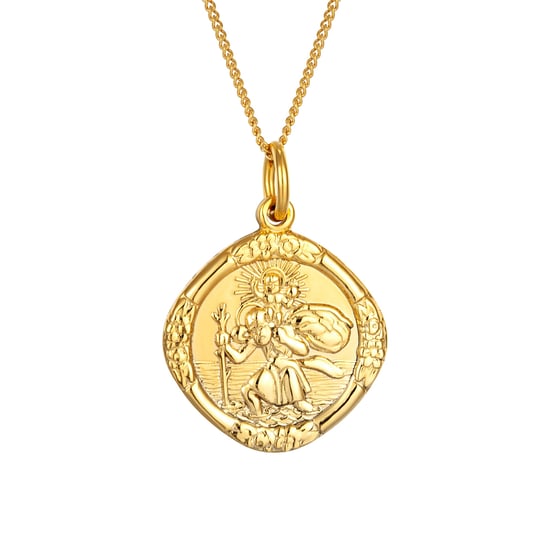Rolled Gold Reversible St Christopher Pendant Necklace - Image 1