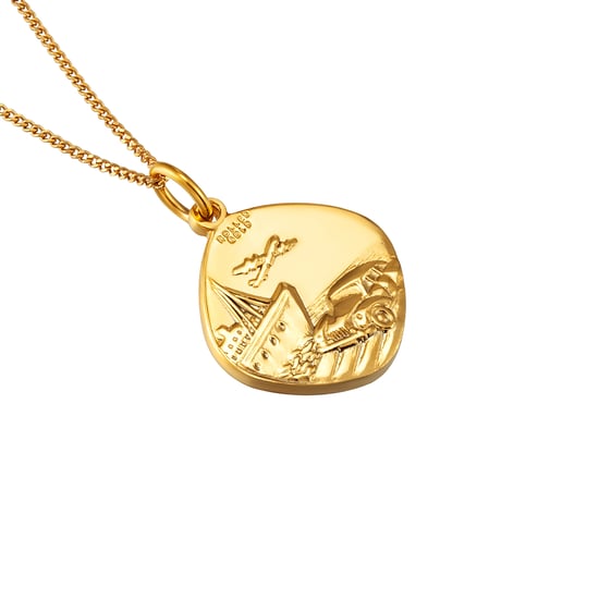 Rolled Gold Reversible St Christopher Pendant Necklace - Image 2