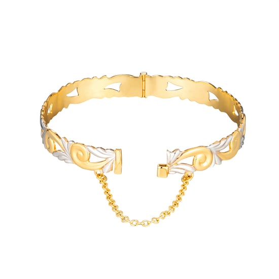 Rolled Gold Two-Tone Filigree Hinged Bangle - Image 2