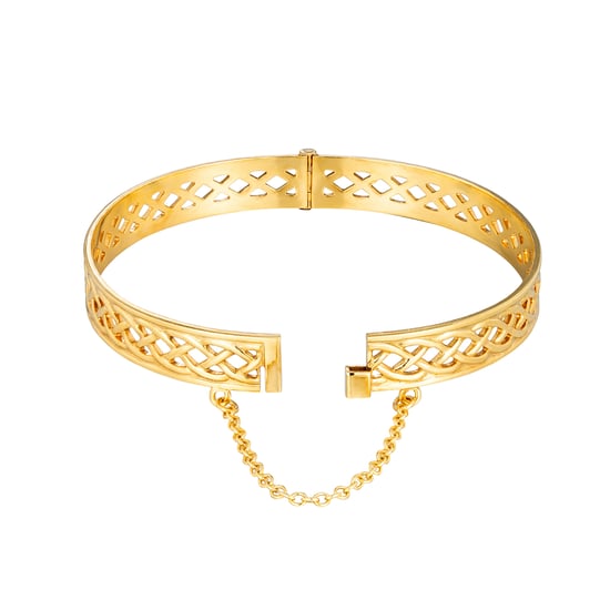 Rolled Gold Celtic Weave Hinged Bangle - Image 2