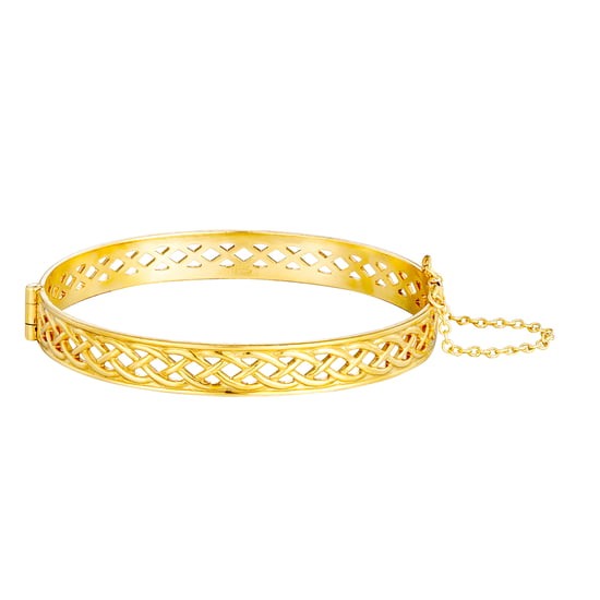 Rolled Gold Celtic Weave Hinged Bangle - Image 3