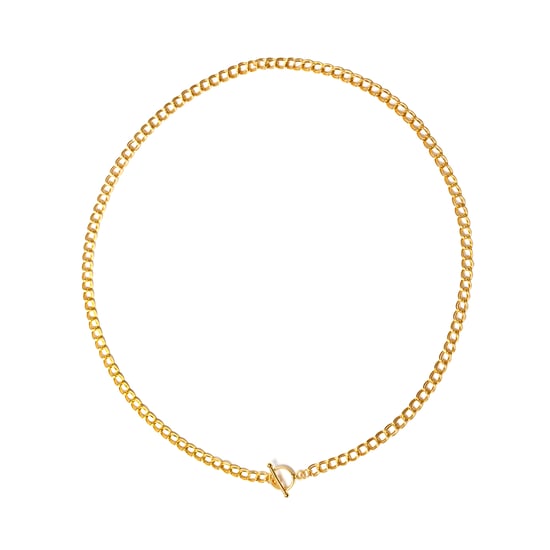 20" Rolled Gold Double Link T-Bar Necklace - Image 1