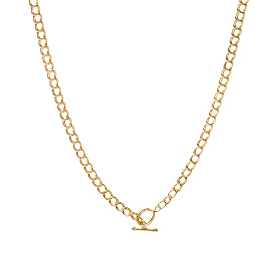 20" Rolled Gold Double Link T-Bar Necklace - Image 2