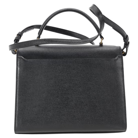 Saint Laurent Cassandra Medium Top Handle Bag in Black Leather - Image 2