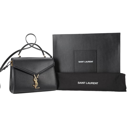 Saint Laurent Cassandra Medium Top Handle Bag in Black Leather - Image 6