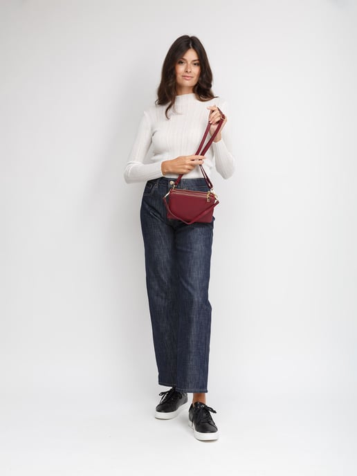 Giulia Monti axelväska bordeaux - Image 5