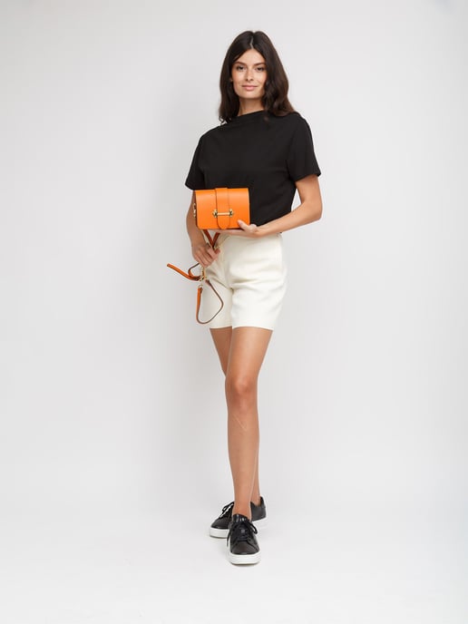 Giulia Monti Schoudertas/Crossbody Tas Oranje - Image 5