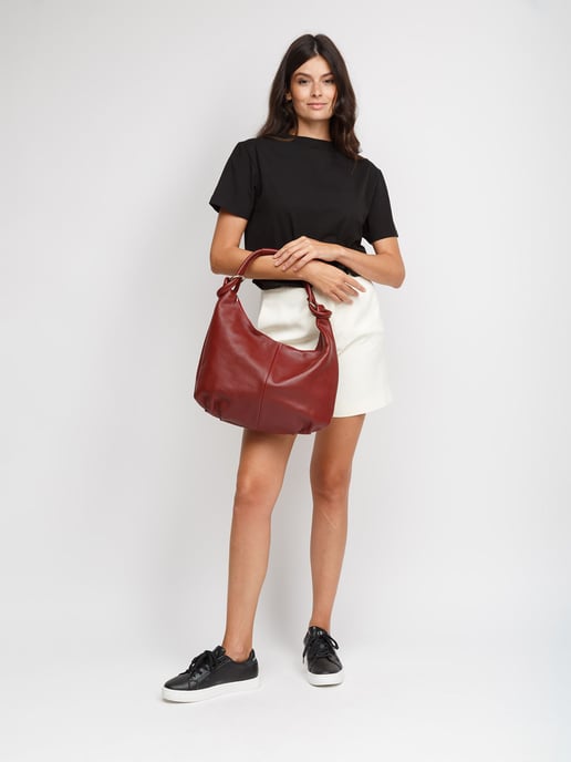 Giulia Monti Axla väska Burgunder - Image 4