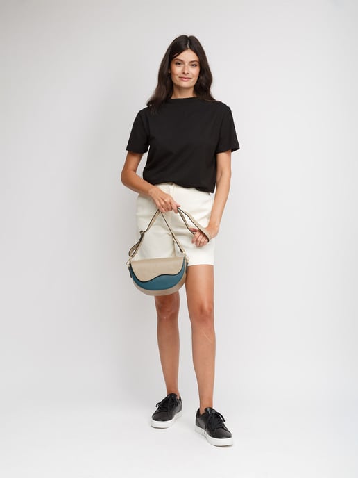 Giulia Monti Axelväska Taupe Havsgrön - Image 5